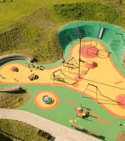 Playground full of green color